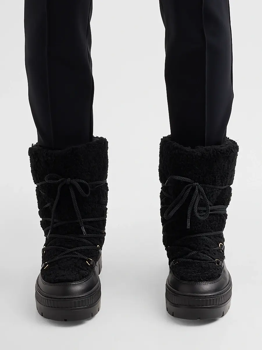 Pollini Women's Faux-Shearling Lace-Up Boots | Thumbnail 2 Pollini Women's Faux-Shearling Lace-Up Boots | Thumbnail 2