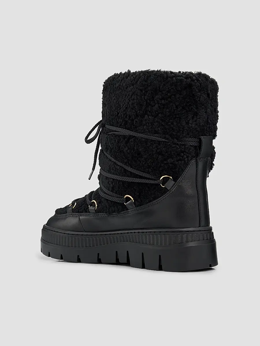 Pollini Women's Faux-Shearling Lace-Up Boots | Thumbnail 4 Pollini Women's Faux-Shearling Lace-Up Boots | Thumbnail 4