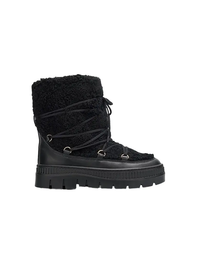 Women's Faux-Shearling Lace-Up Boots Women's Faux-Shearling Lace-Up Boots