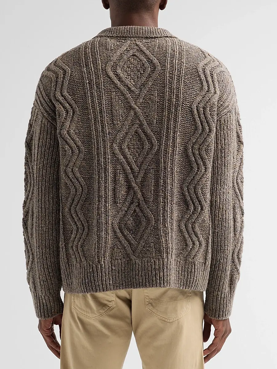 Frame Men's Cable-Knit Polo Sweater | Thumbnail 3 Frame Men's Cable-Knit Polo Sweater | Thumbnail 3