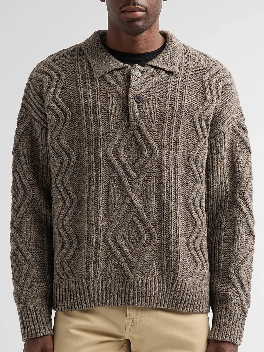 Frame Men's Cable-Knit Polo Sweater | Thumbnail 5 Frame Men's Cable-Knit Polo Sweater | Thumbnail 5