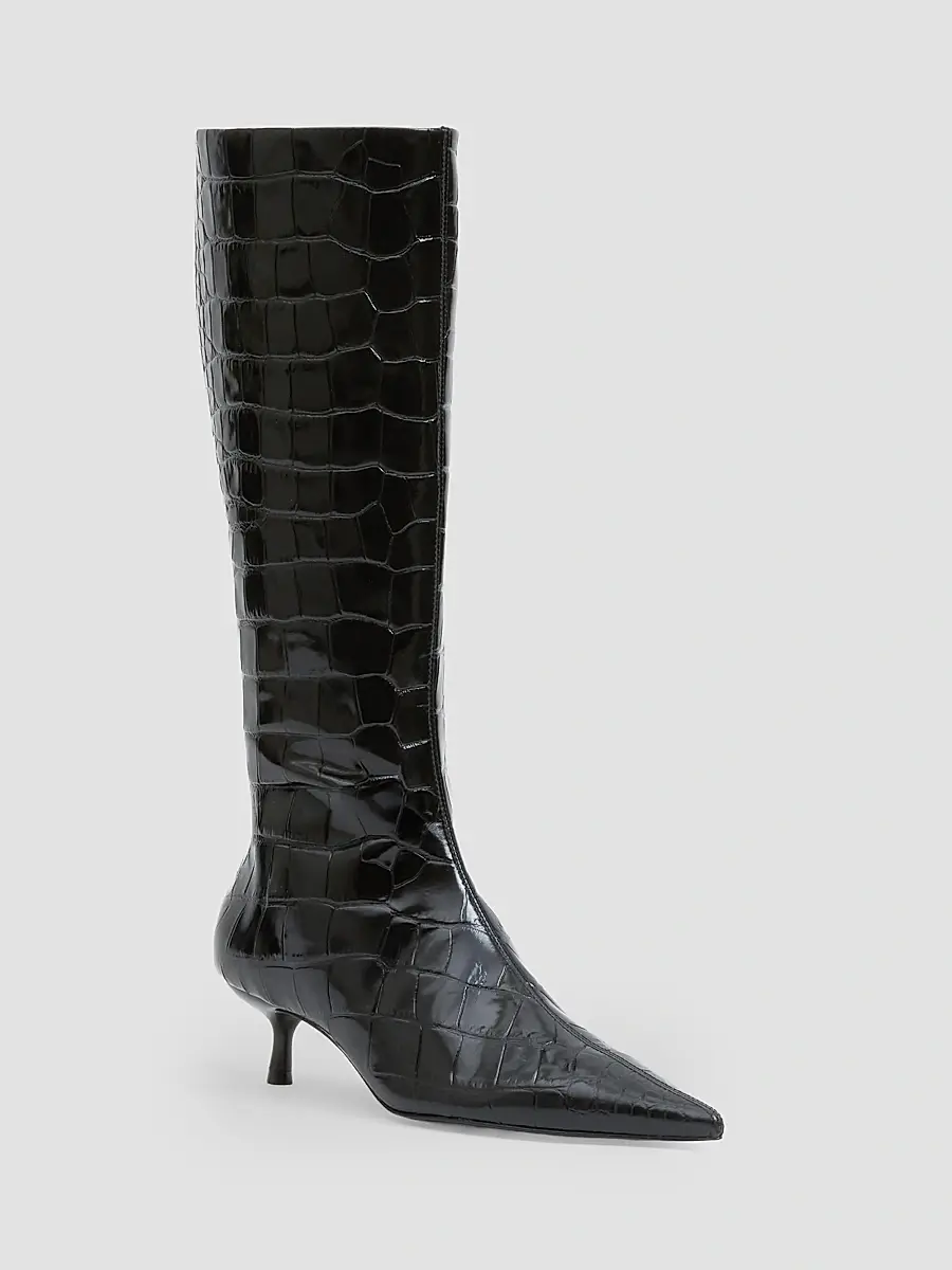 Simkhai Women's Janine Croc-Embossed Leather Knee-High Boots | Thumbnail 2