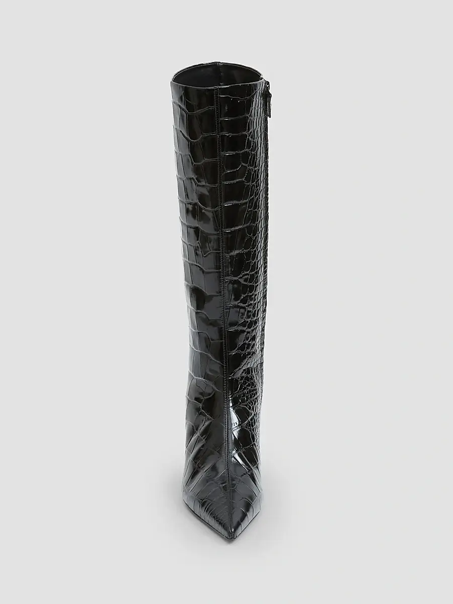 Simkhai Women's Janine Croc-Embossed Leather Knee-High Boots | Thumbnail 3
