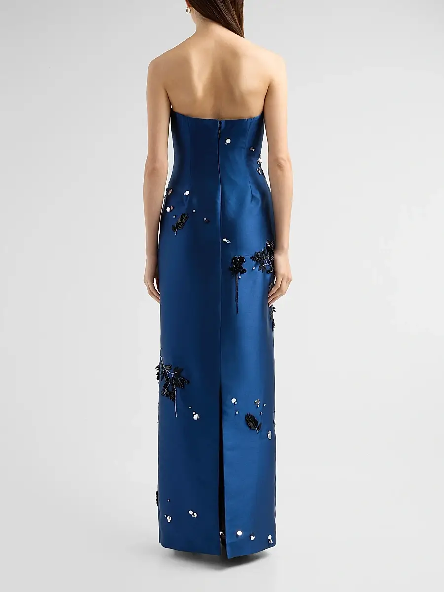 Simkhai Women's Zirelle Embellished Satin Strapless Column Gown | Thumbnail 3 Simkhai Women's Zirelle Embellished Satin Strapless Column Gown | Thumbnail 3