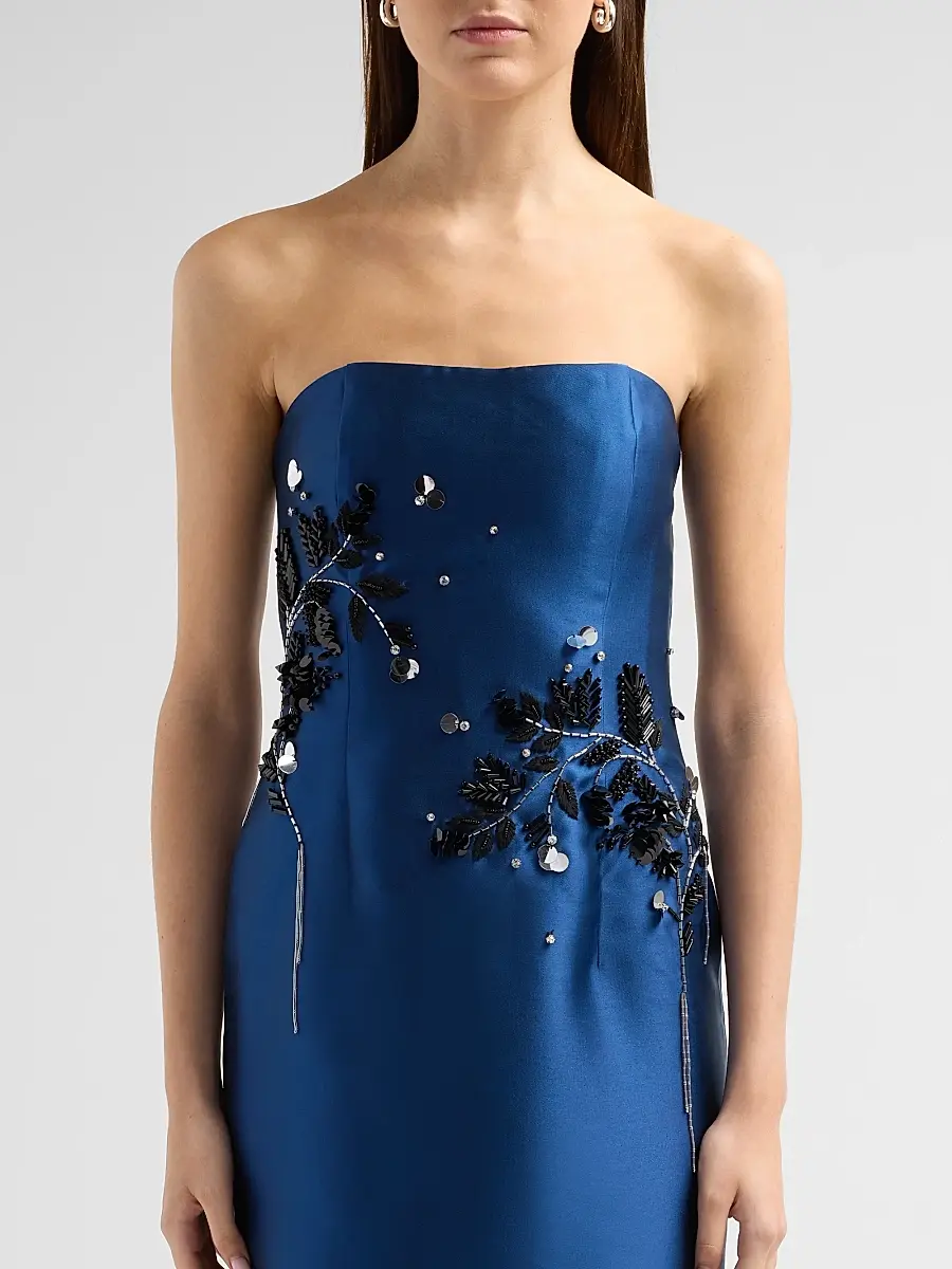 Simkhai Women's Zirelle Embellished Satin Strapless Column Gown | Thumbnail 5 Simkhai Women's Zirelle Embellished Satin Strapless Column Gown | Thumbnail 5