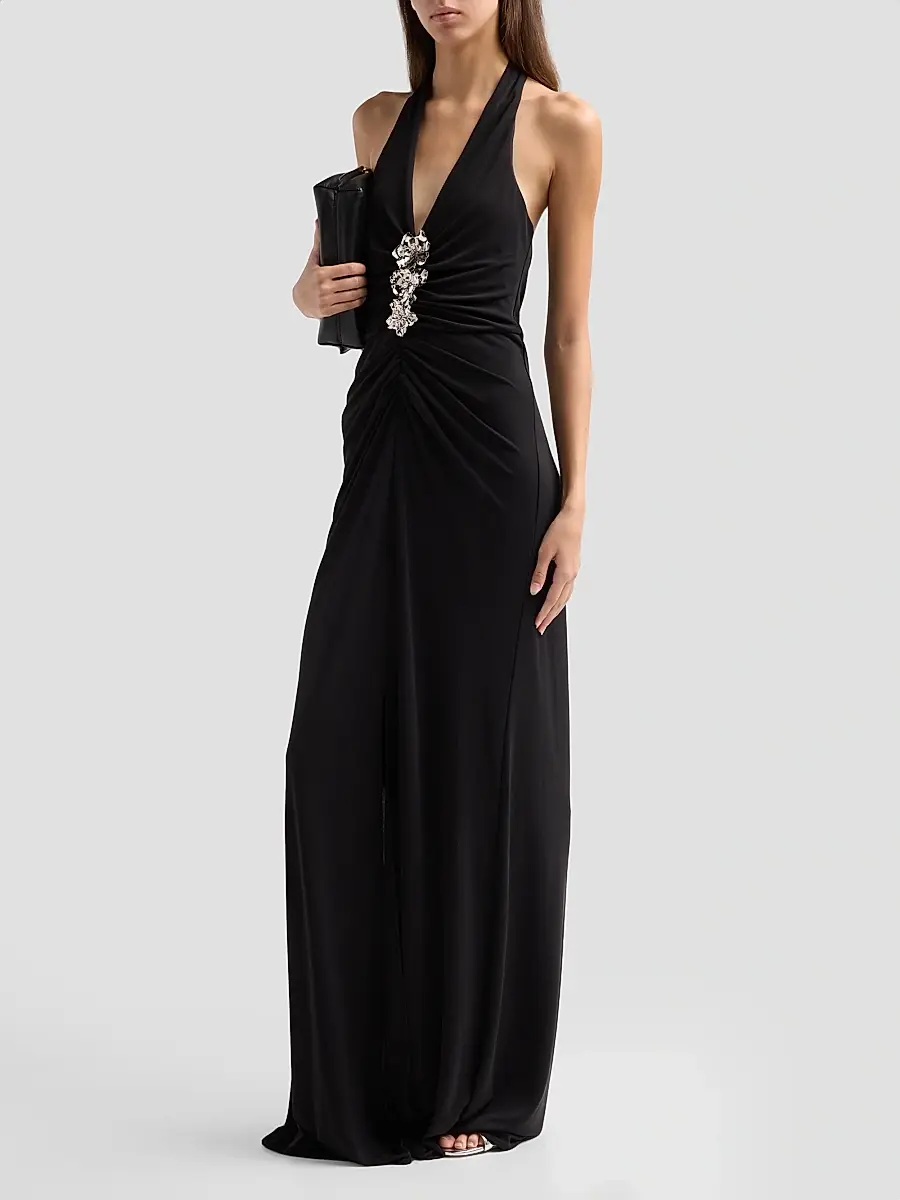 Cinq à Sept Women's Kessan Embellished Halter Gown | Thumbnail 4