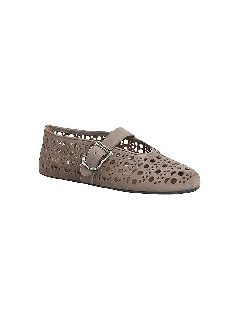 Women's Cut-Out Suede Ballet Flats