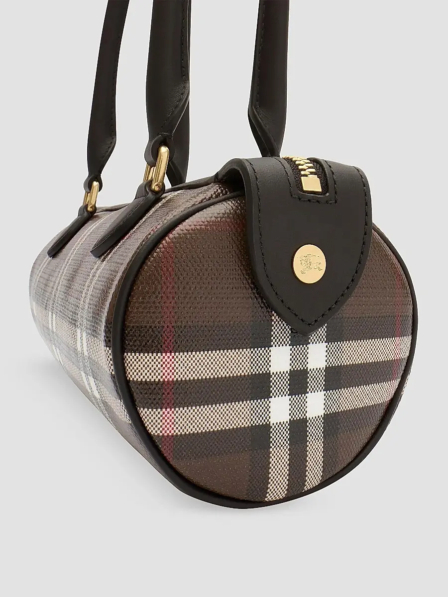 Burberry Women's Mini Check Barrel Bag | Thumbnail 6 Burberry Women's Mini Check Barrel Bag | Thumbnail 6