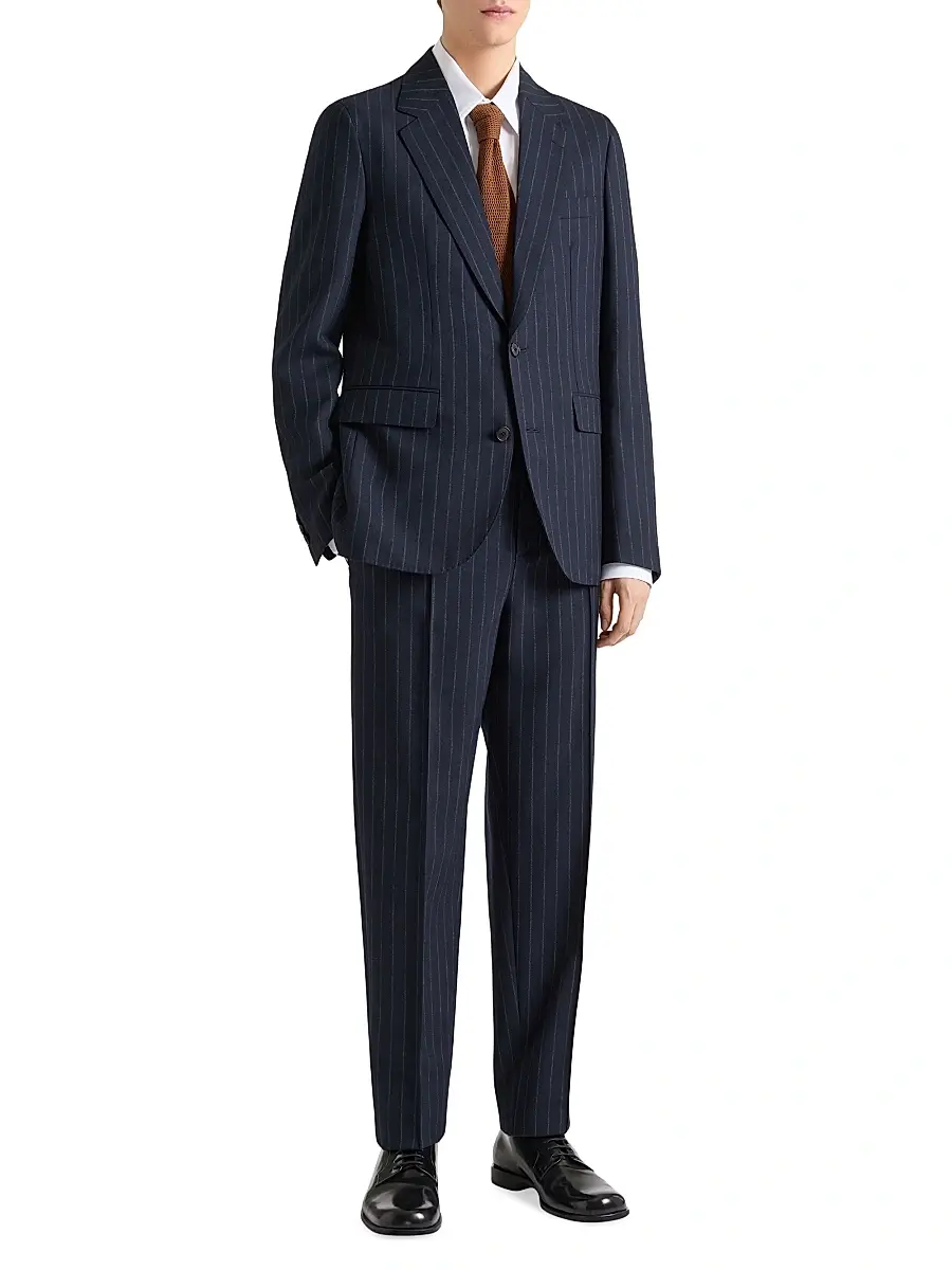 Givenchy Men's Couture Seam Striped Joggers in Wool - Night Blue | Thumbnail 2 Givenchy Men's Couture Seam Striped Joggers in Wool - Night Blue | Thumbnail 2