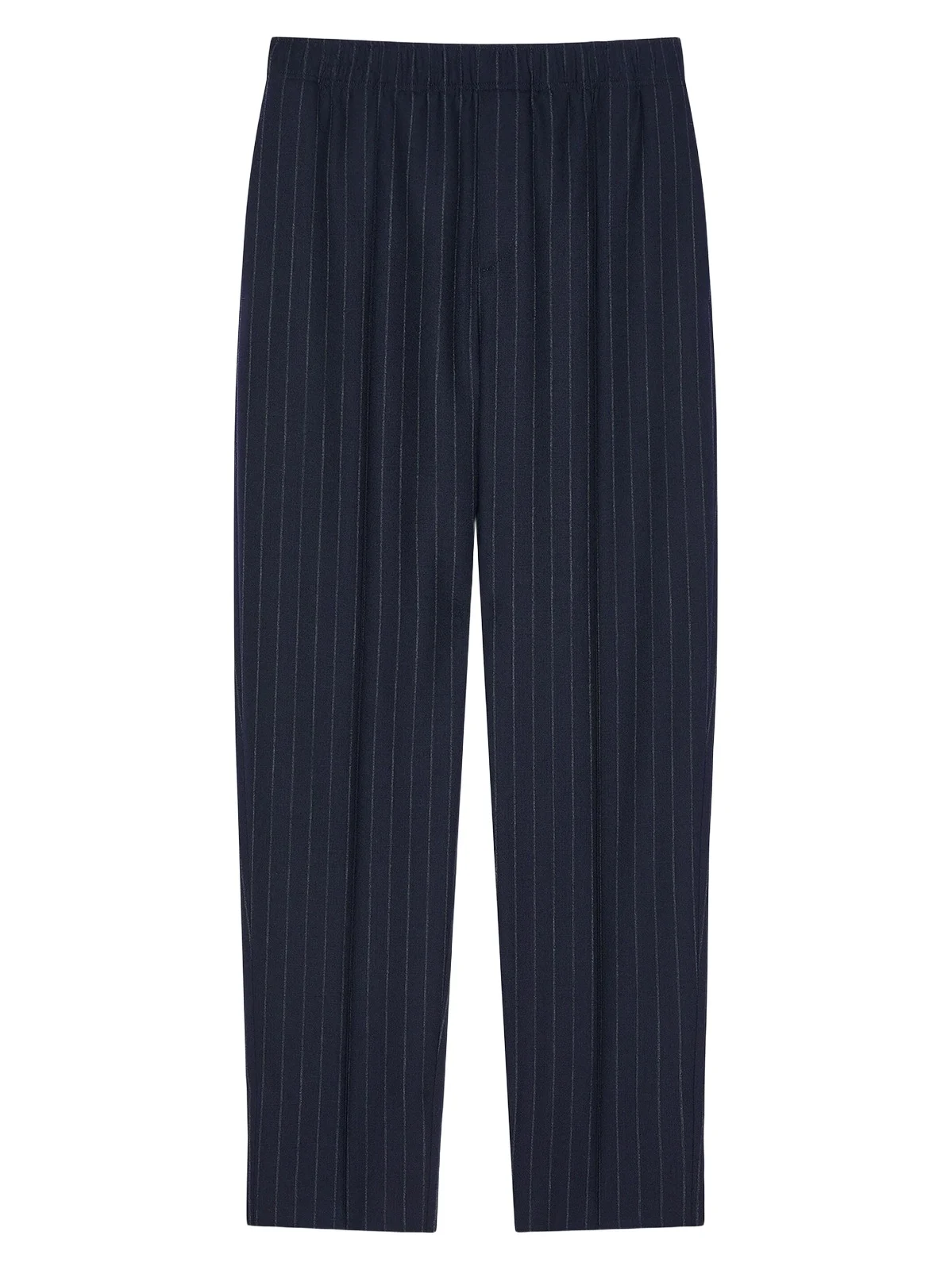 Men's Couture Seam Striped Joggers in Wool - Night Blue