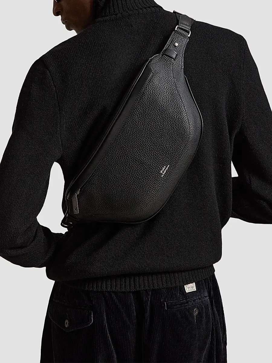 Polo Ralph Lauren Men's Polo ID Pebbled Leather Belt Bag | Thumbnail 2 Polo Ralph Lauren Men's Polo ID Pebbled Leather Belt Bag | Thumbnail 2