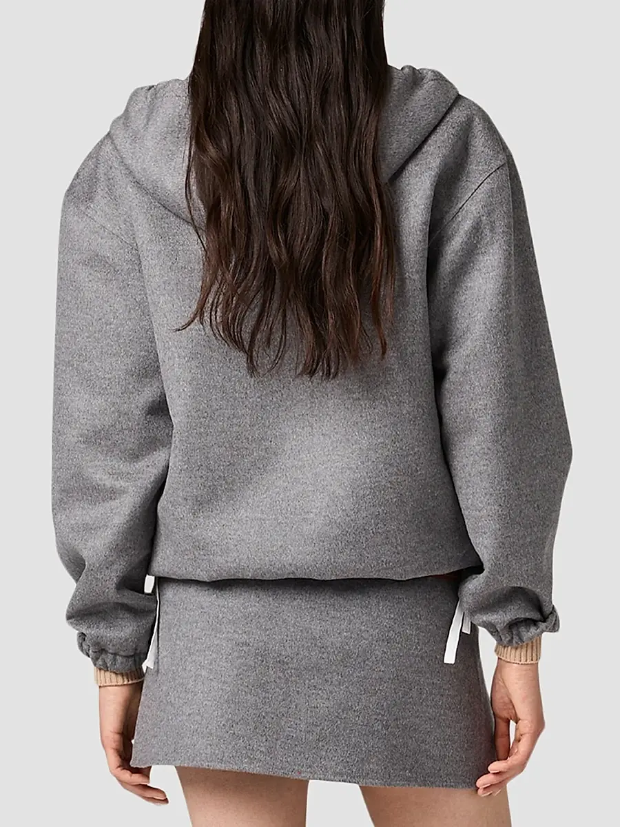 Miu Miu Women's Double Cashmere and Wool Hoodie Jacket | Thumbnail 4