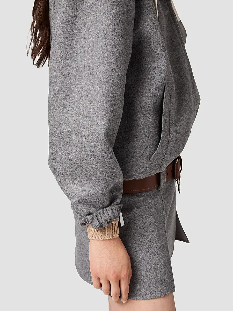 Miu Miu Women's Double Cashmere and Wool Hoodie Jacket | Thumbnail 5