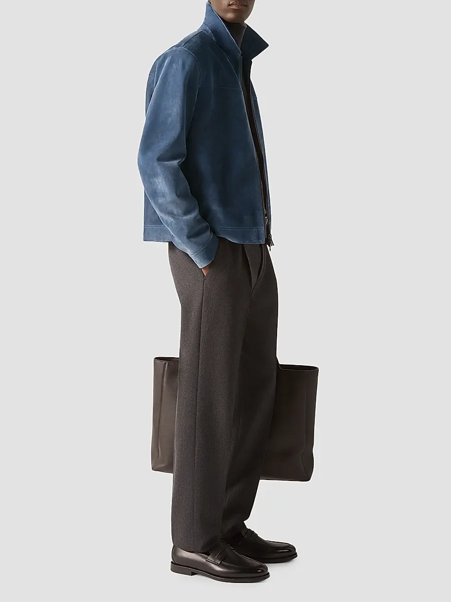 Zegna Men's Suede Blouson Jacket | Thumbnail 2 Zegna Men's Suede Blouson Jacket | Thumbnail 2