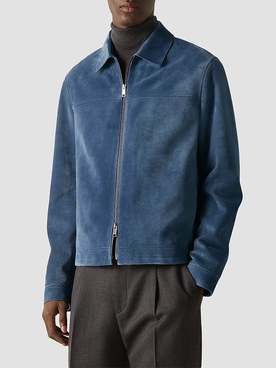 Zegna Men's Suede Blouson Jacket | Thumbnail 3 Zegna Men's Suede Blouson Jacket | Thumbnail 3
