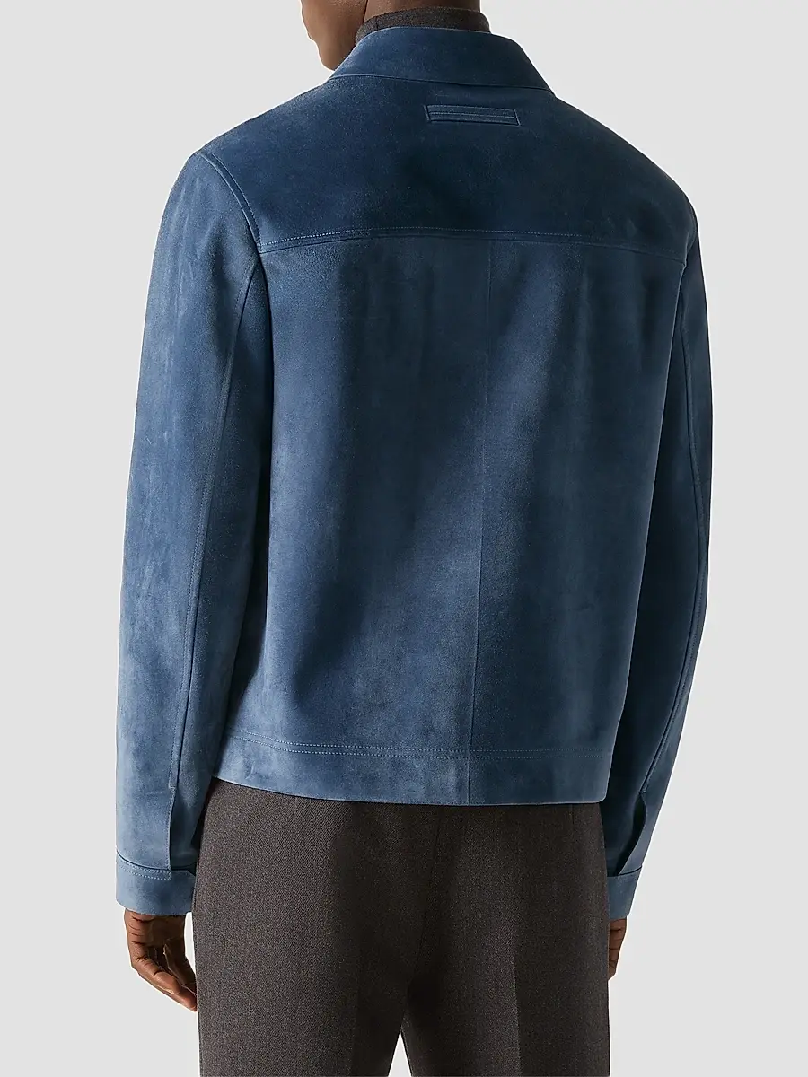 Zegna Men's Suede Blouson Jacket | Thumbnail 4 Zegna Men's Suede Blouson Jacket | Thumbnail 4