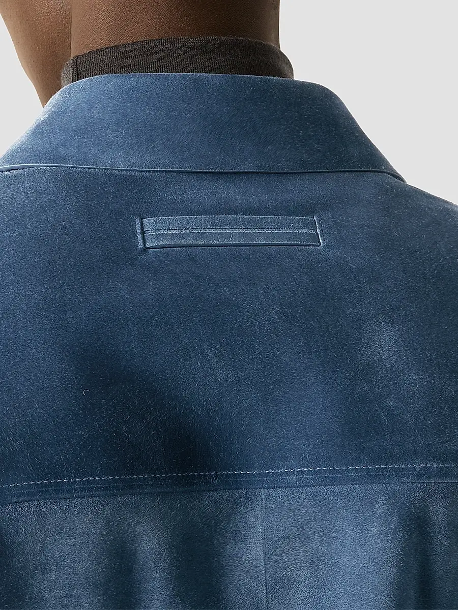 Zegna Men's Suede Blouson Jacket | Thumbnail 5 Zegna Men's Suede Blouson Jacket | Thumbnail 5