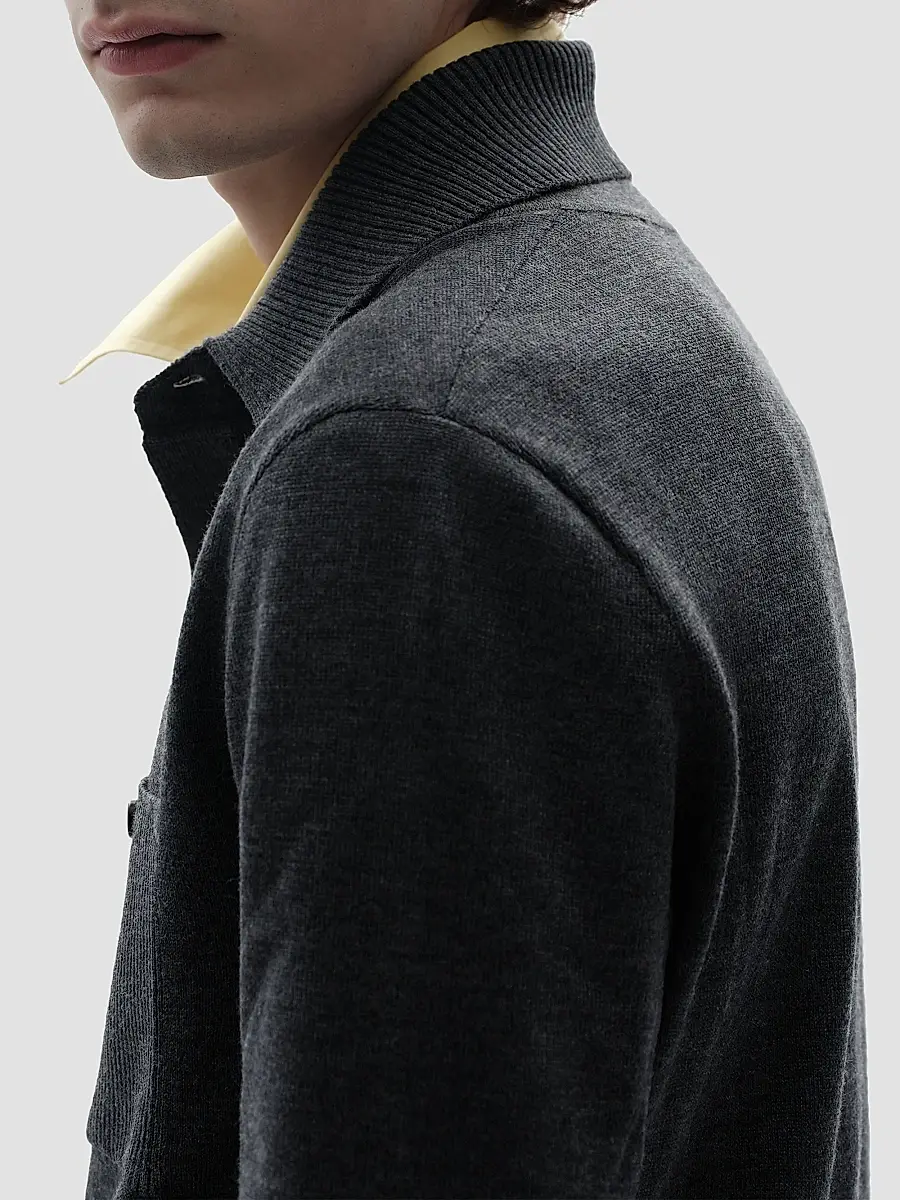 Bottega Veneta Men's Knit Merino-Wool Polo Sweater | Thumbnail 4 Bottega Veneta Men's Knit Merino-Wool Polo Sweater | Thumbnail 4