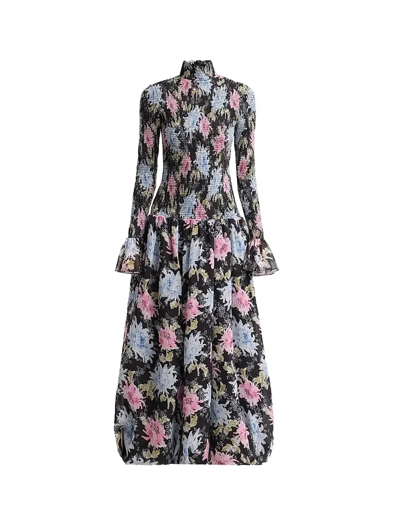 Women's Ismene Dahlia-Print Smocked Maxi Dress Women's Ismene Dahlia-Print Smocked Maxi Dress