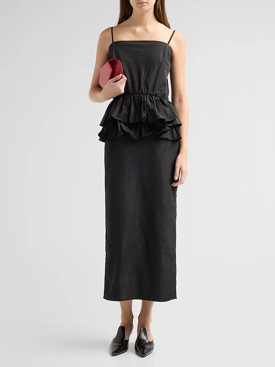 Kika Vargas Women's Alanna Flounce Midi Dress | Thumbnail 2 Kika Vargas Women's Alanna Flounce Midi Dress | Thumbnail 2