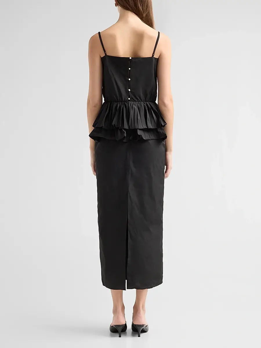 Kika Vargas Women's Alanna Flounce Midi Dress | Thumbnail 3 Kika Vargas Women's Alanna Flounce Midi Dress | Thumbnail 3
