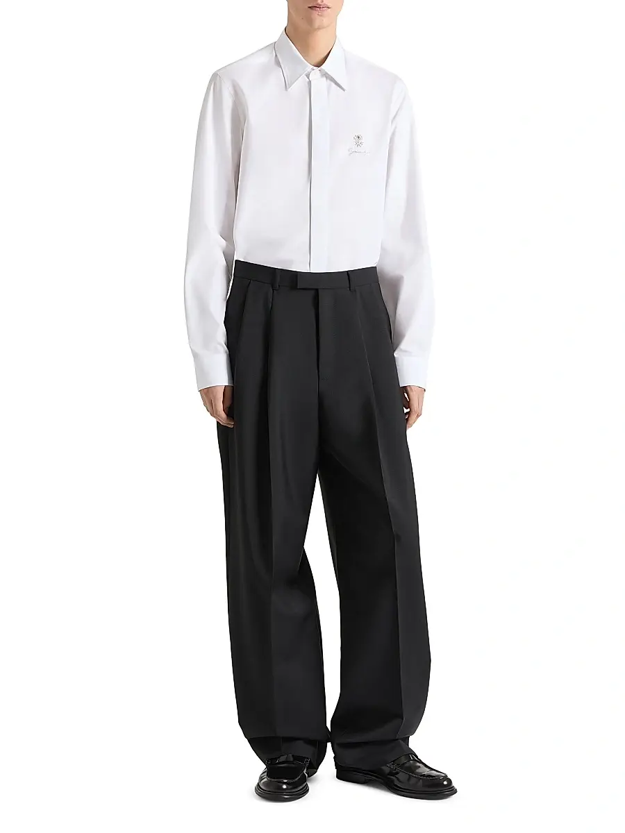 Givenchy Men's Slim Fit Shirt in Cotton with Pearl Embroidery | Thumbnail 2