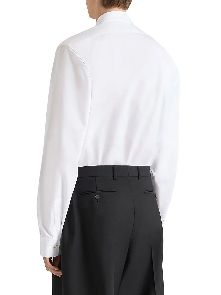Givenchy Men's Slim Fit Shirt in Cotton with Pearl Embroidery | Thumbnail 4