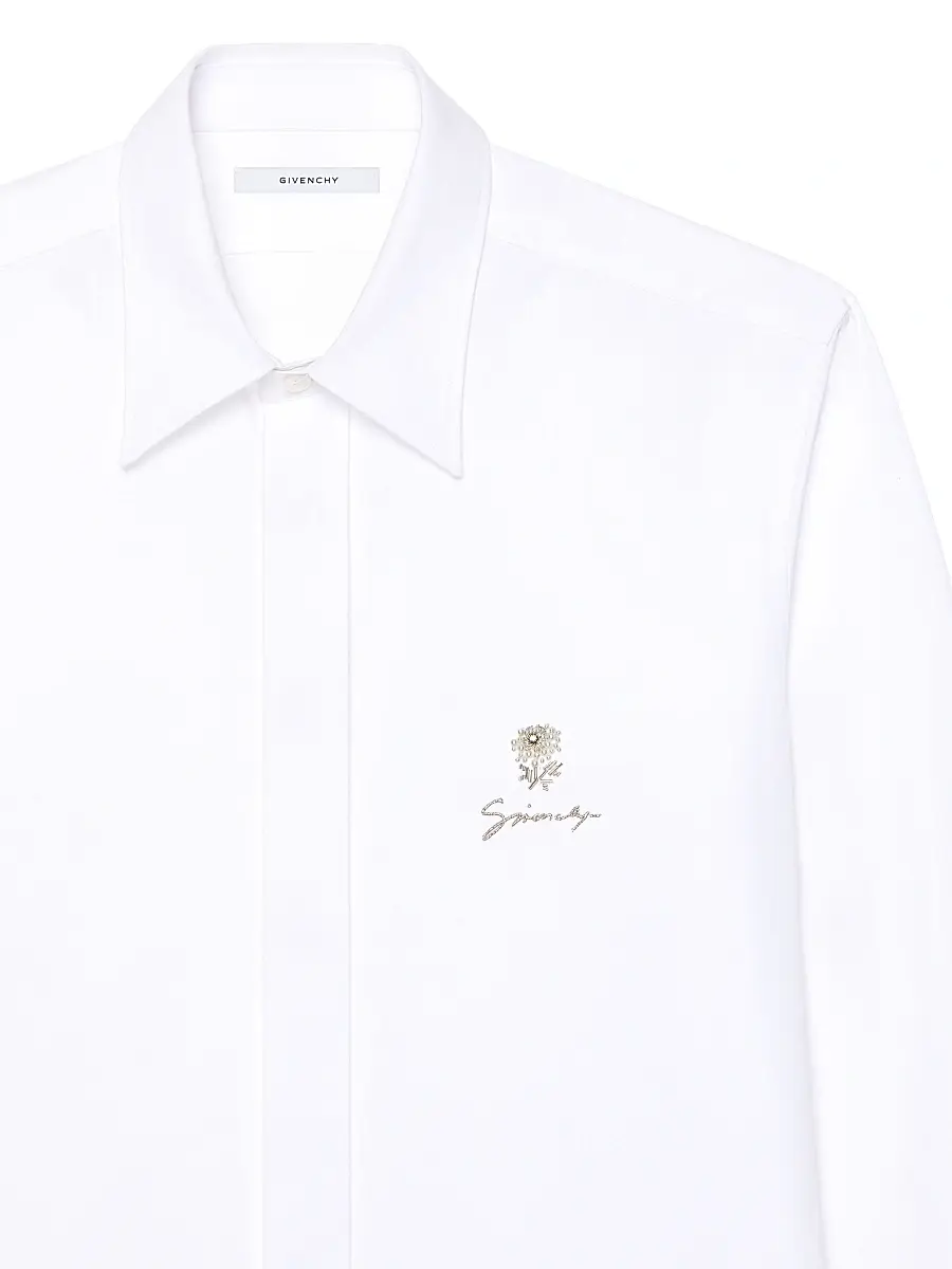 Givenchy Men's Slim Fit Shirt in Cotton with Pearl Embroidery | Thumbnail 5