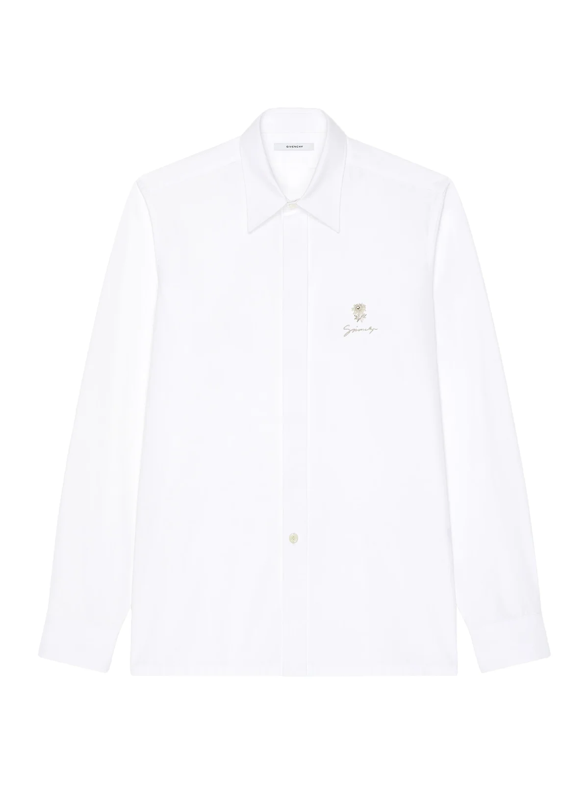 Givenchy Men's Slim Fit Shirt in Cotton with Pearl Embroidery - White
