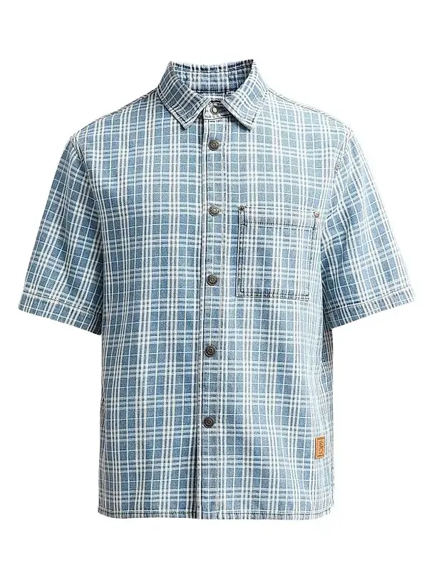 Burberry Men's Garret Check Denim Shirt