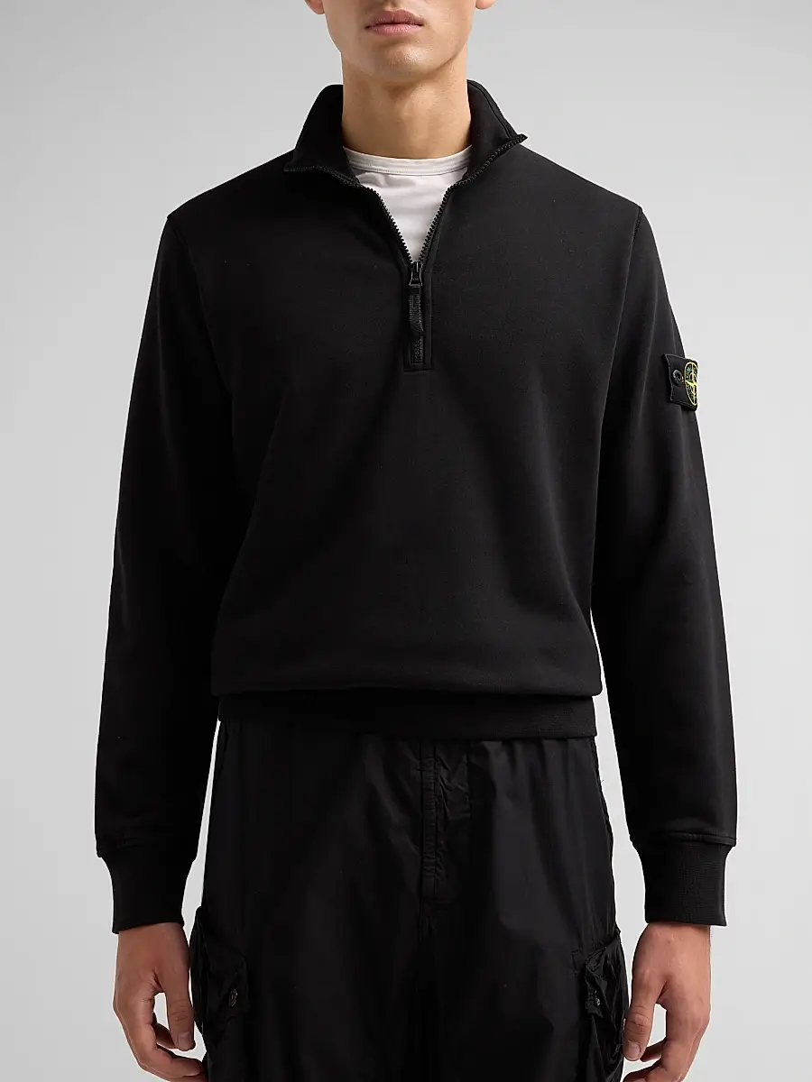 Stone Island Men's Felpa Cotton Quarter-Zip Jacket | Thumbnail 5