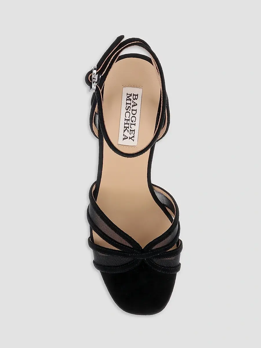BADGLEY MISCHKA Women's Yohana 100MM Suede Sandals | Thumbnail 4