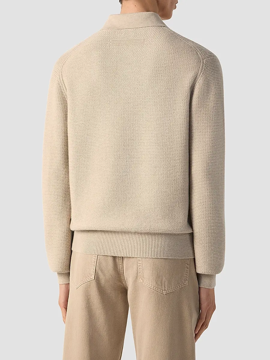 Zegna Men's Oasi Cashmere Polo Shirt | Thumbnail 4