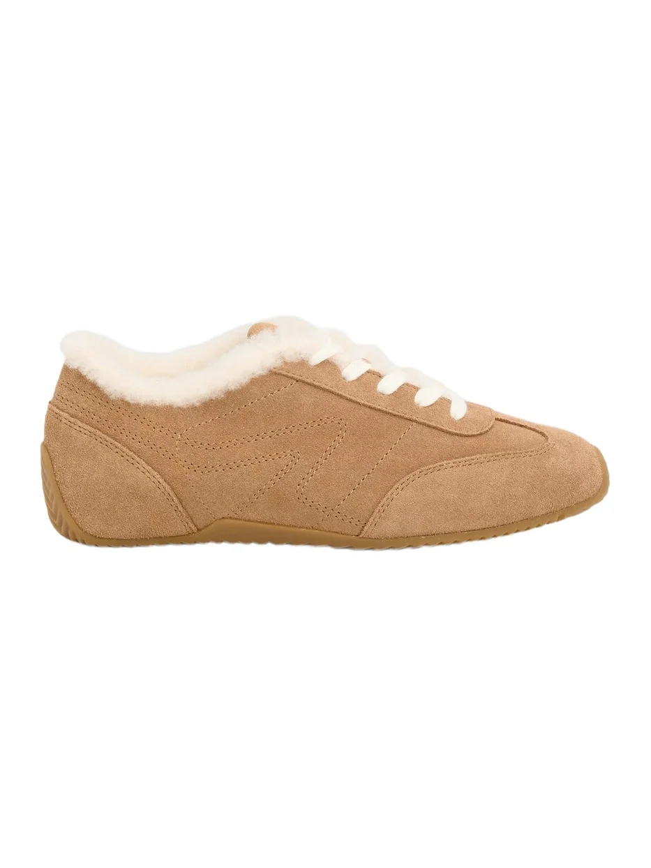rag & bone Women's Retro Runner Suede & Shearling Low-Top Sneakers