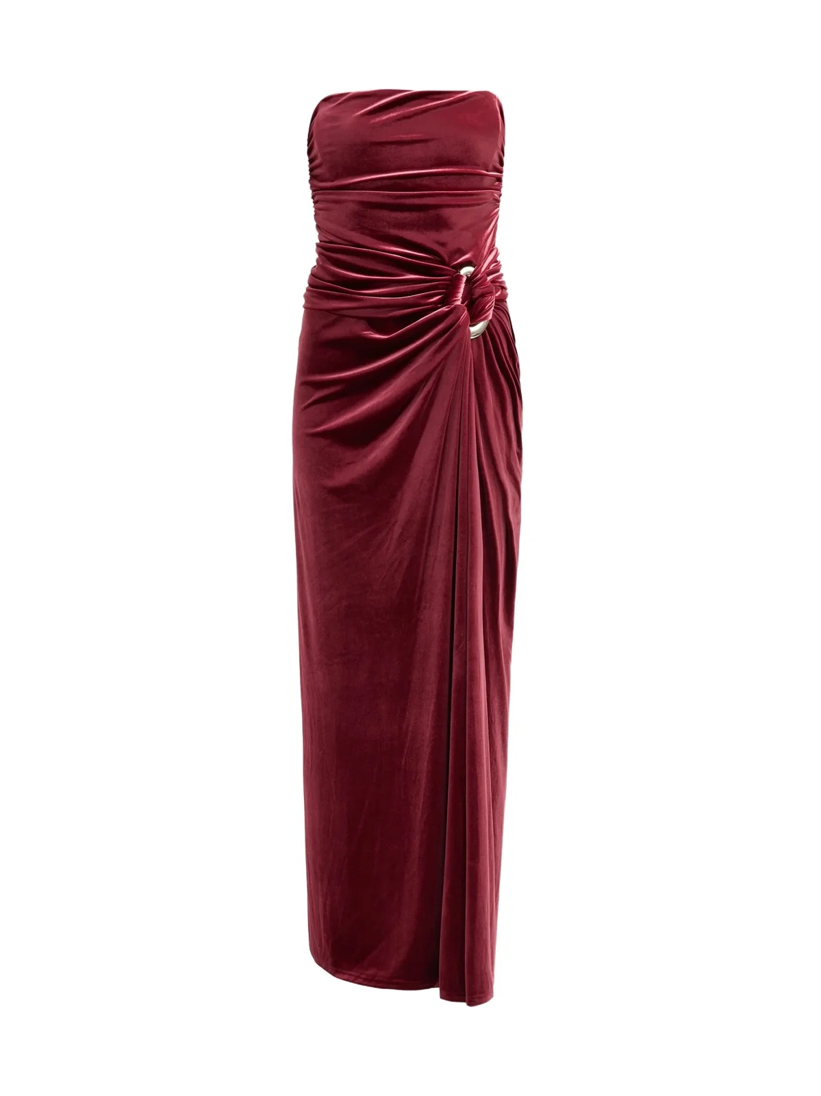 Women's Emma Ruched Velvet Strapless Bustier Gown Women's Emma Ruched Velvet Strapless Bustier Gown