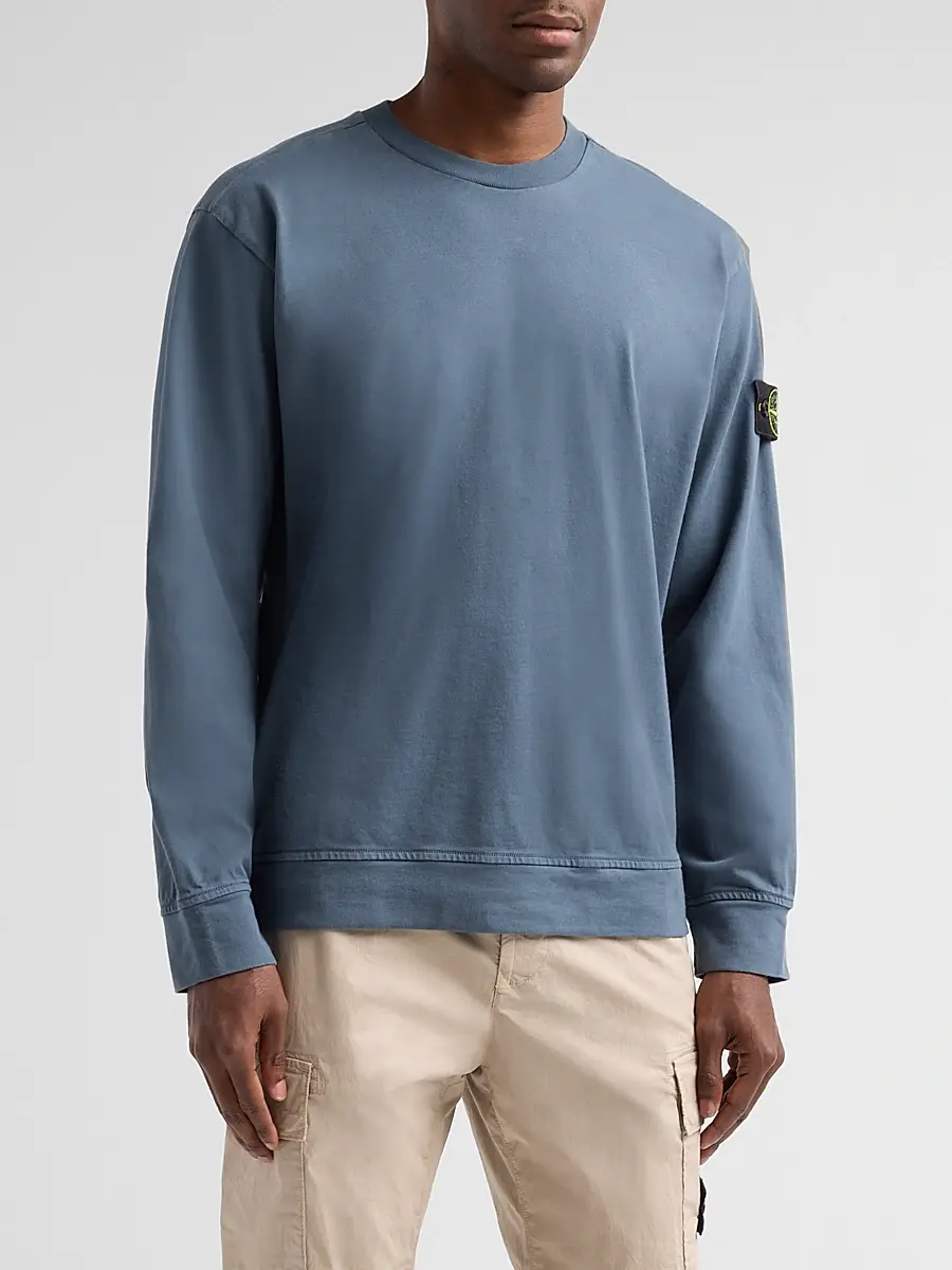 Stone Island Men's Felpa Cotton Sweatshirt | Thumbnail 4 Stone Island Men's Felpa Cotton Sweatshirt | Thumbnail 4