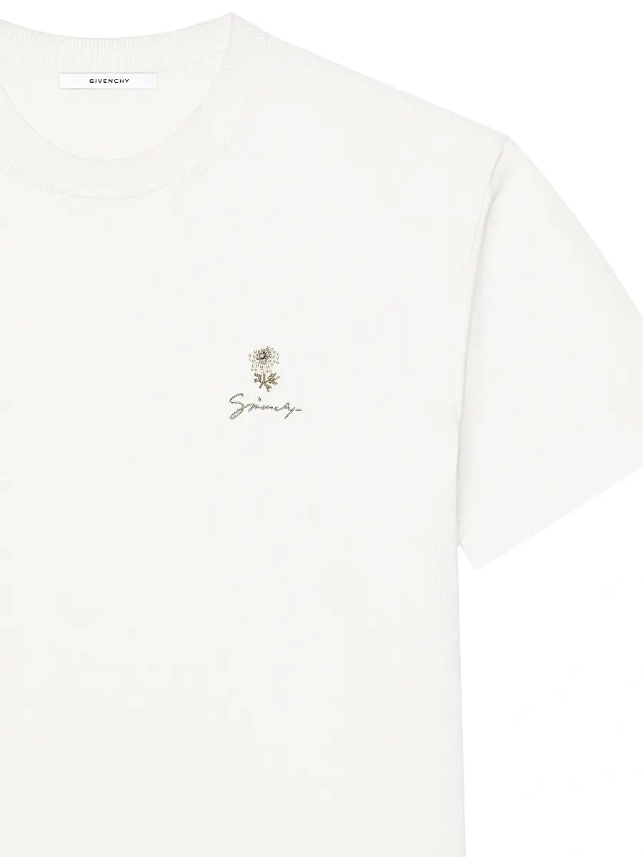 Givenchy Men's T-Shirt in Knit with Pearl Embroidery | Thumbnail 4 Givenchy Men's T-Shirt in Knit with Pearl Embroidery | Thumbnail 4