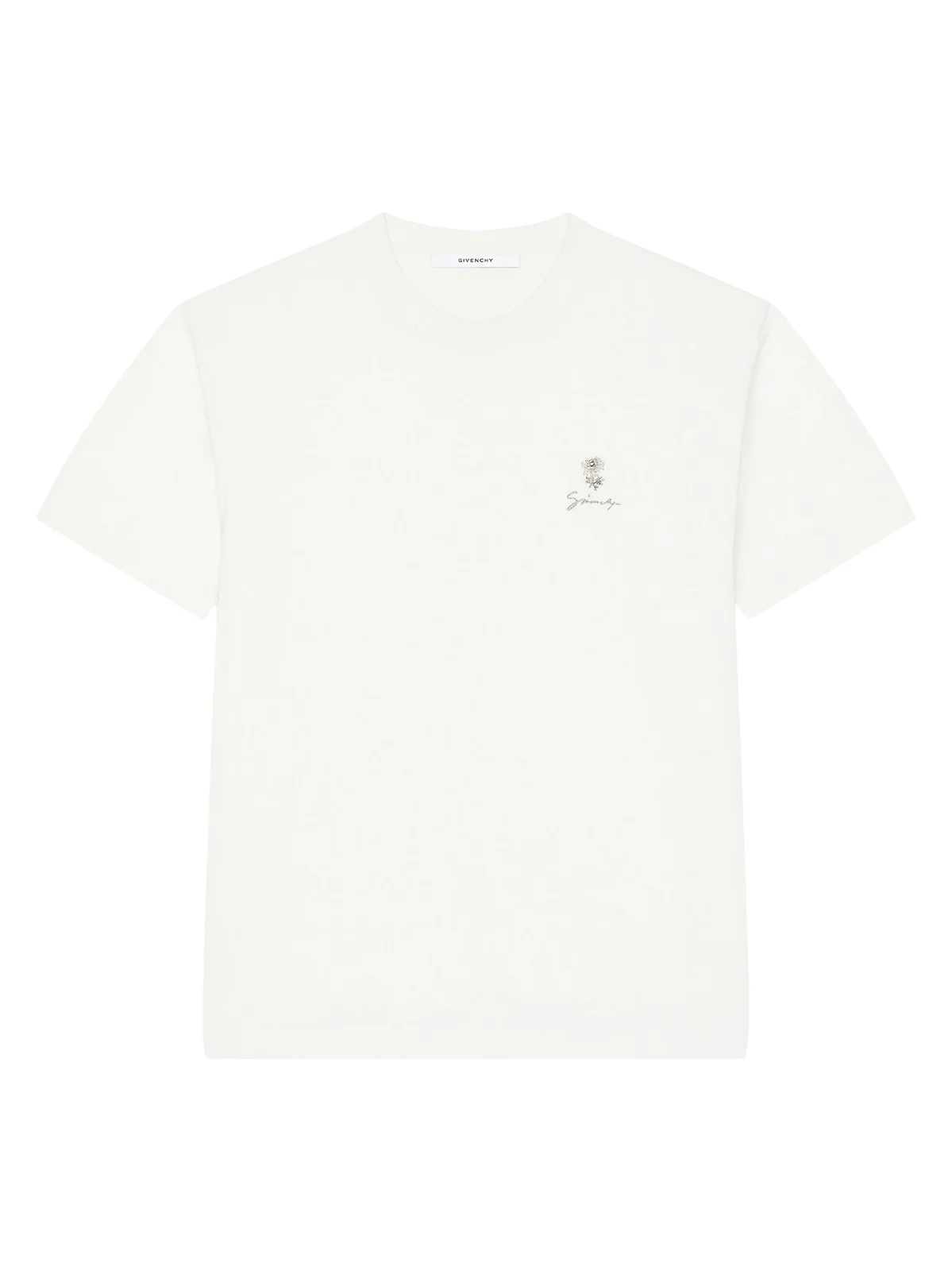 Givenchy Men's T-Shirt in Knit with Pearl Embroidery - Ivory