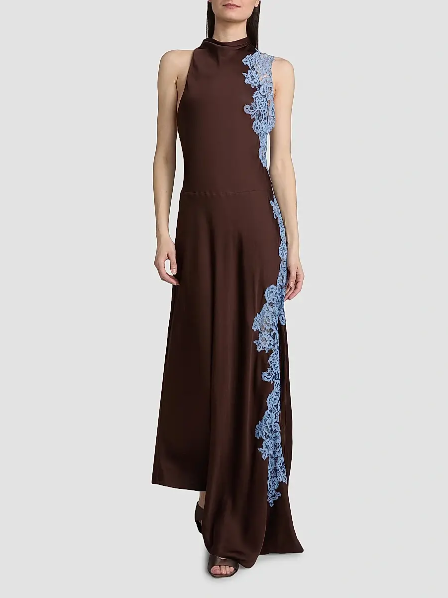A.L.C. A. L.C. Women's Josephine Lace-Inlay Satin Maxi Dress | Thumbnail 3 A.L.C. A. L.C. Women's Josephine Lace-Inlay Satin Maxi Dress | Thumbnail 3