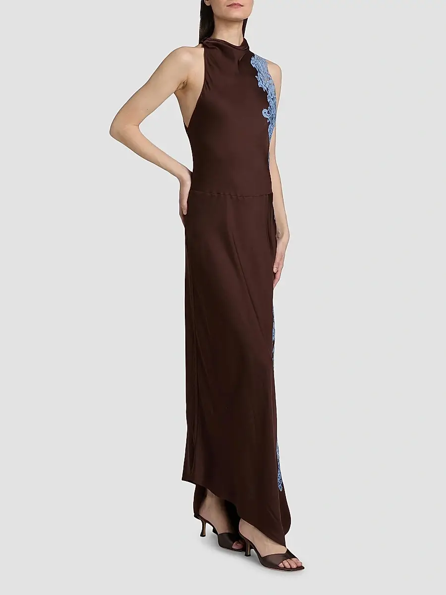 A.L.C. A. L.C. Women's Josephine Lace-Inlay Satin Maxi Dress | Thumbnail 4 A.L.C. A. L.C. Women's Josephine Lace-Inlay Satin Maxi Dress | Thumbnail 4