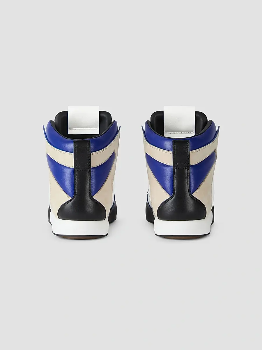 Givenchy Men's Yard High-Top Sneakers in Leather - Black Blue White | Thumbnail 4