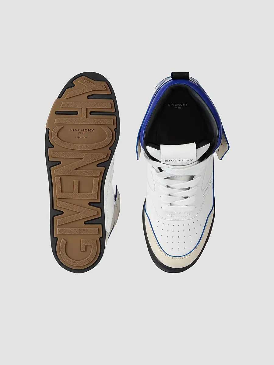 Givenchy Men's Yard High-Top Sneakers in Leather - Black Blue White | Thumbnail 5