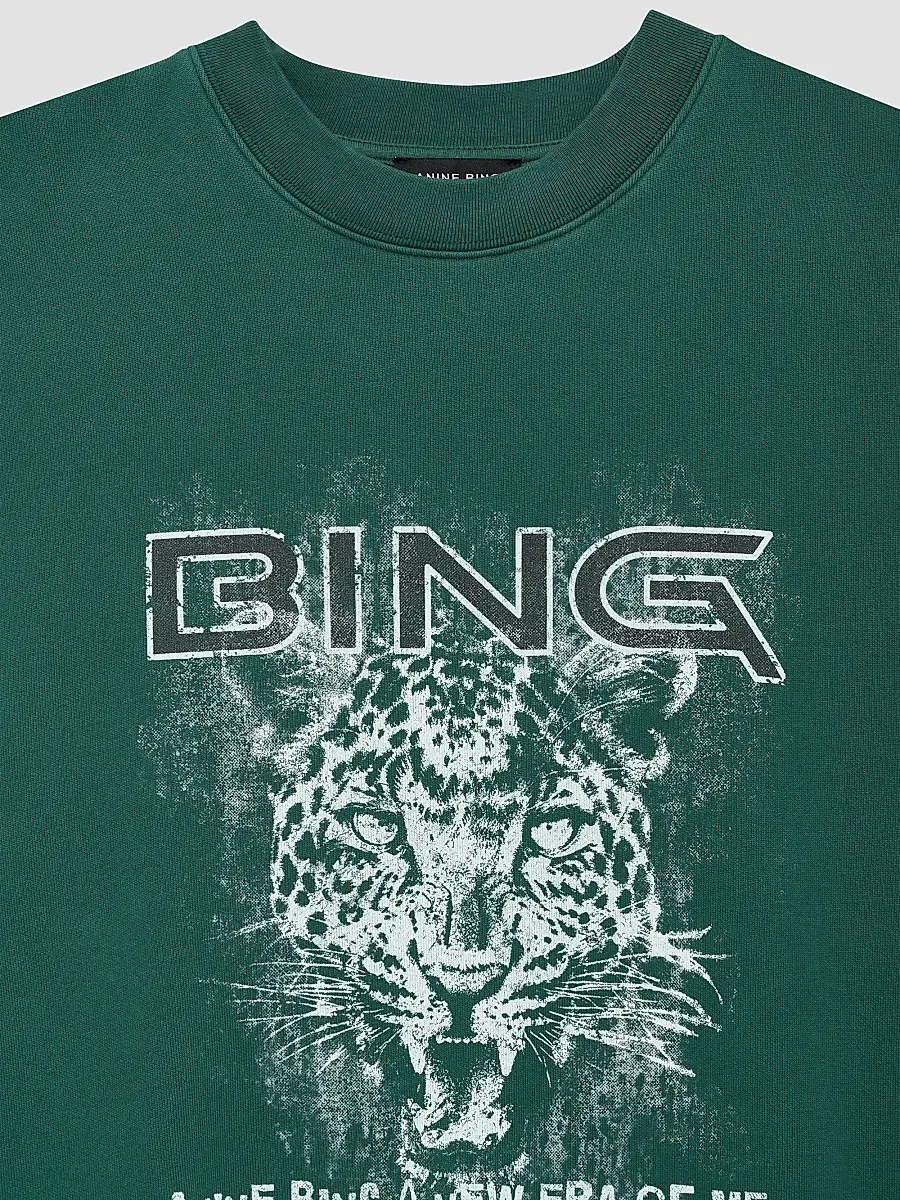 Anine Bing Women's Miles Leopard Graphic Cotton Sweatshirt | Thumbnail 5