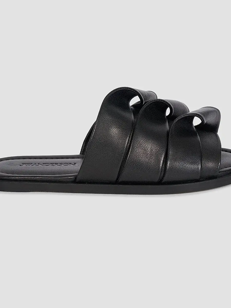 JW Anderson Women's Coil Rolled-Strap Leather Slides | Thumbnail 6