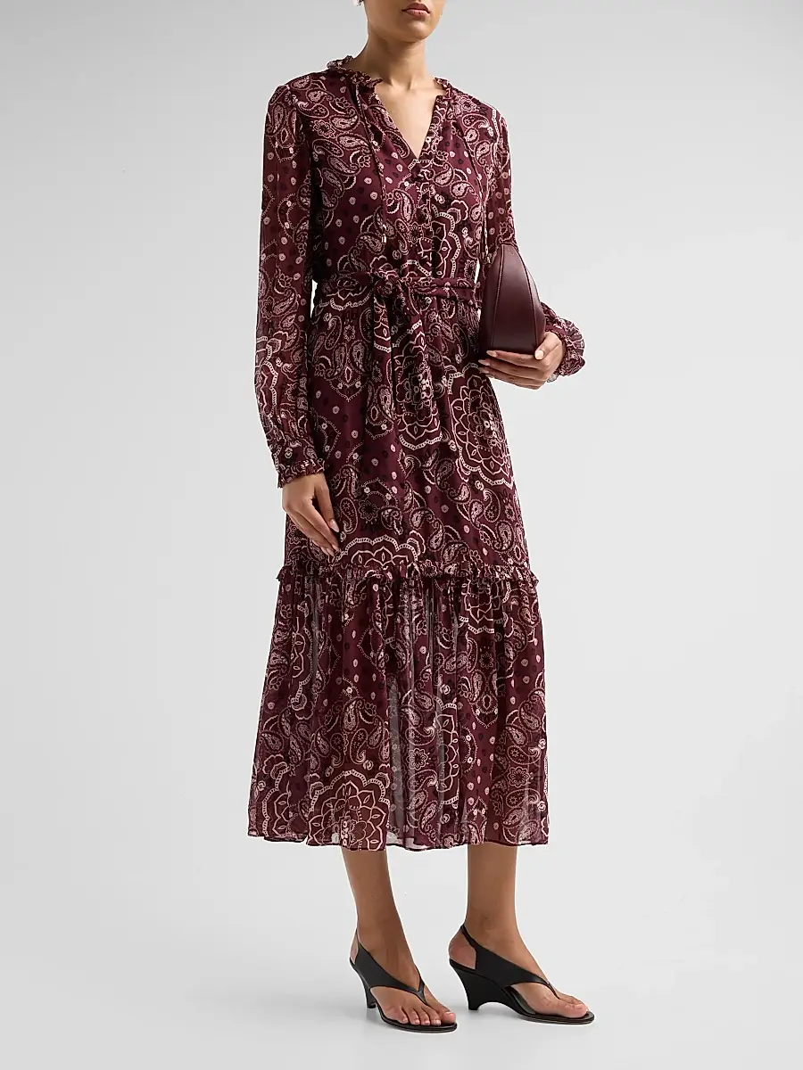 Cara Cara Women's Verity Bandana Print Belted Midi Dress | Thumbnail 4 Cara Cara Women's Verity Bandana Print Belted Midi Dress | Thumbnail 4