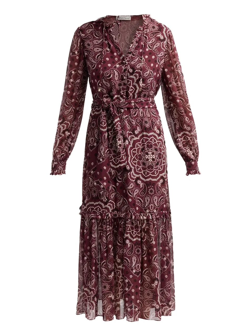 Women's Verity Bandana Print Belted Midi Dress Women's Verity Bandana Print Belted Midi Dress