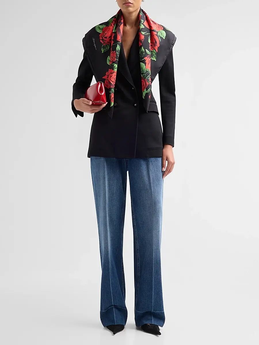 Dolce & Gabbana Women's Roses Silk Square Scarf | Thumbnail 2
