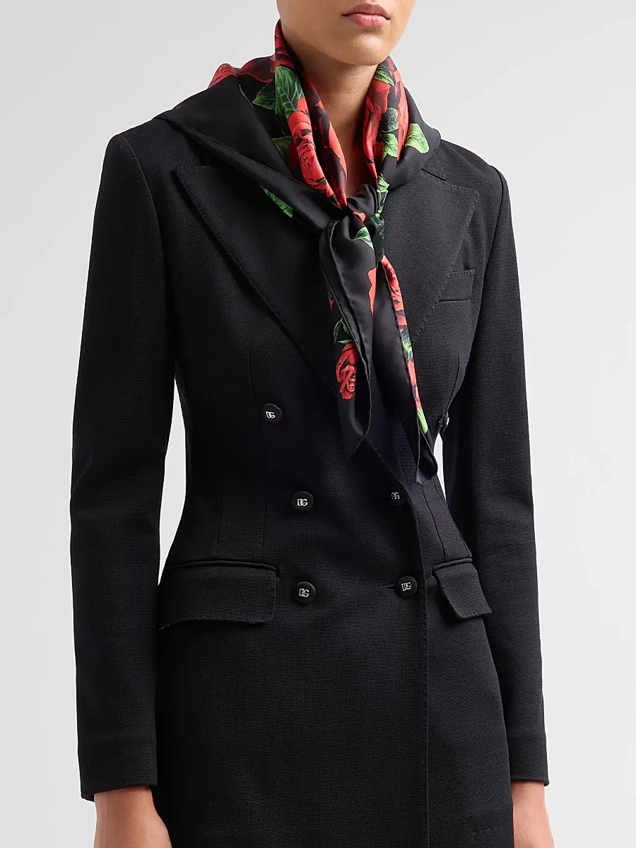 Dolce & Gabbana Women's Roses Silk Square Scarf | Thumbnail 3