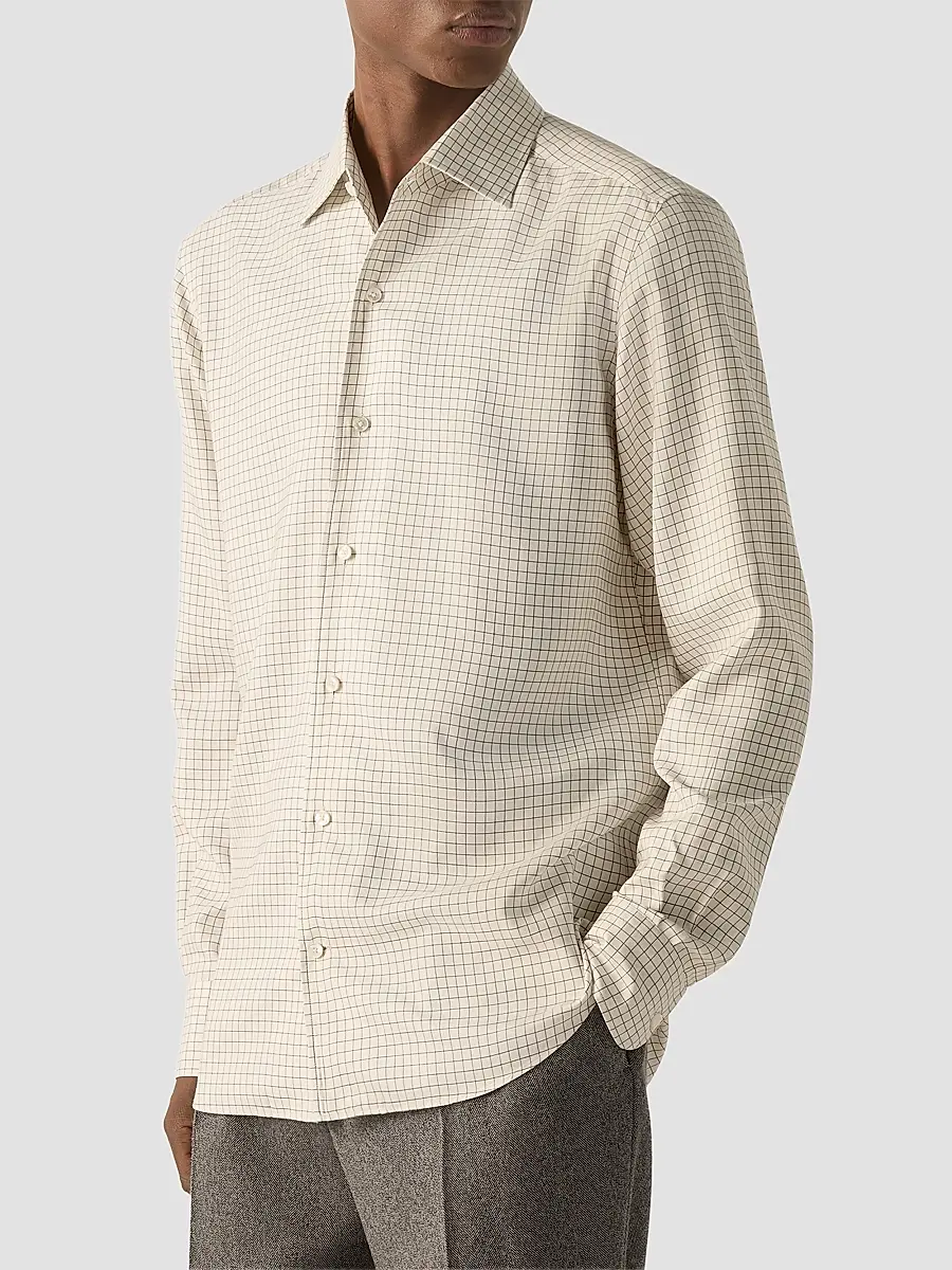 Zegna Men's Silk Shirt | Thumbnail 3 Zegna Men's Silk Shirt | Thumbnail 3