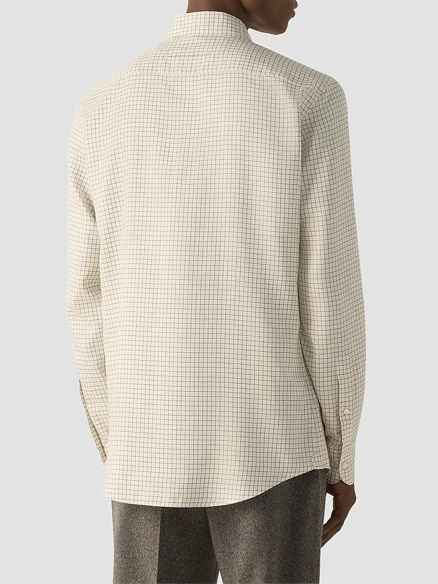 Zegna Men's Silk Shirt | Thumbnail 4 Zegna Men's Silk Shirt | Thumbnail 4